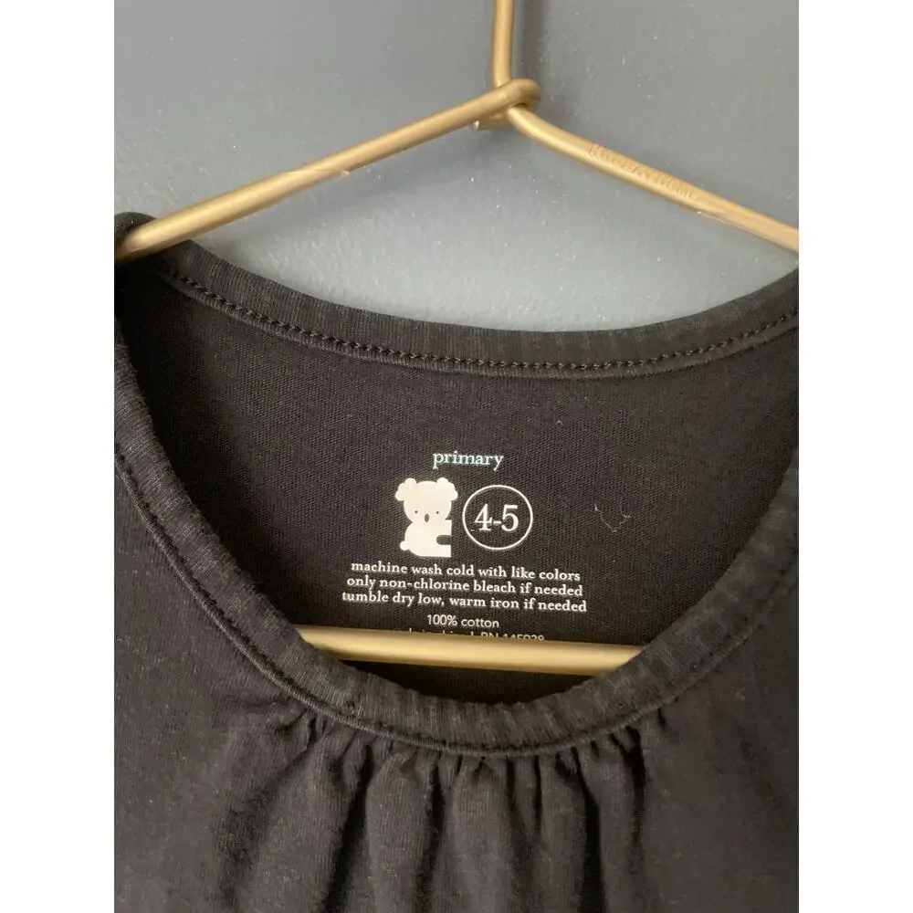 Primary Short Sleeve Black Dress‎